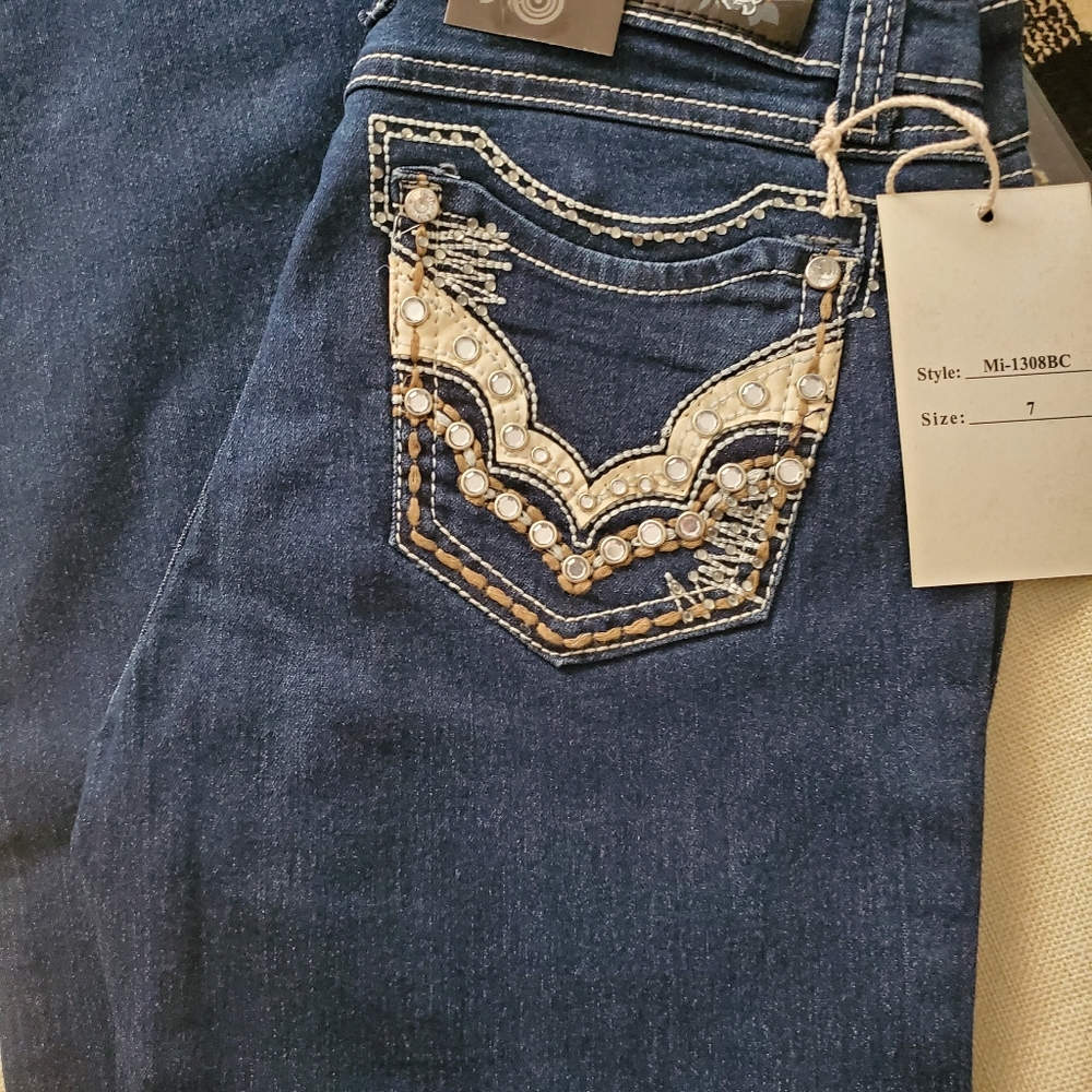 Jewel butt pocket jeans